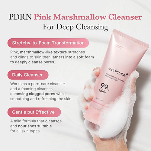 Nettoyant fouetté à la niacinamide rose PDRN - 120g