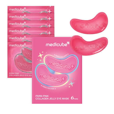 Masque pour les yeux en gelée de collagène rose PDRN - 6 pairees